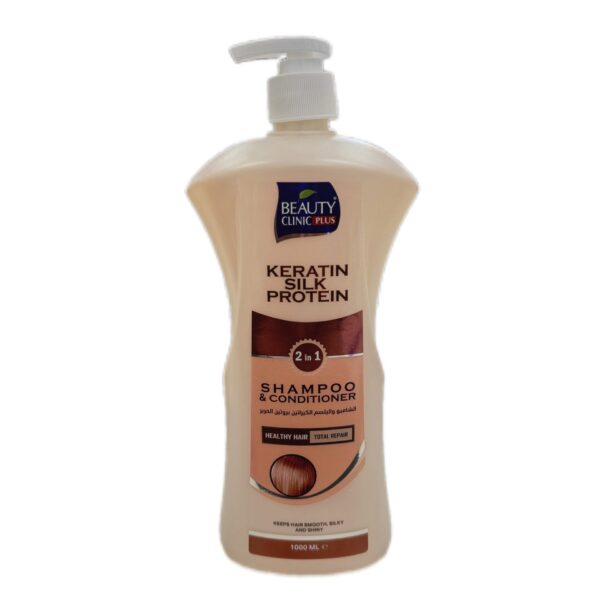 Keratin Silk Protein Shampoo & Conditioner 1000ml by Beauty Clinic Plus