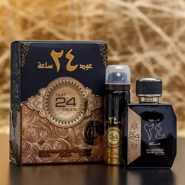 Oud 24 Hours Eau De Parfum 100ml By Ard Al Zaafaran with Deodorant - Image 3